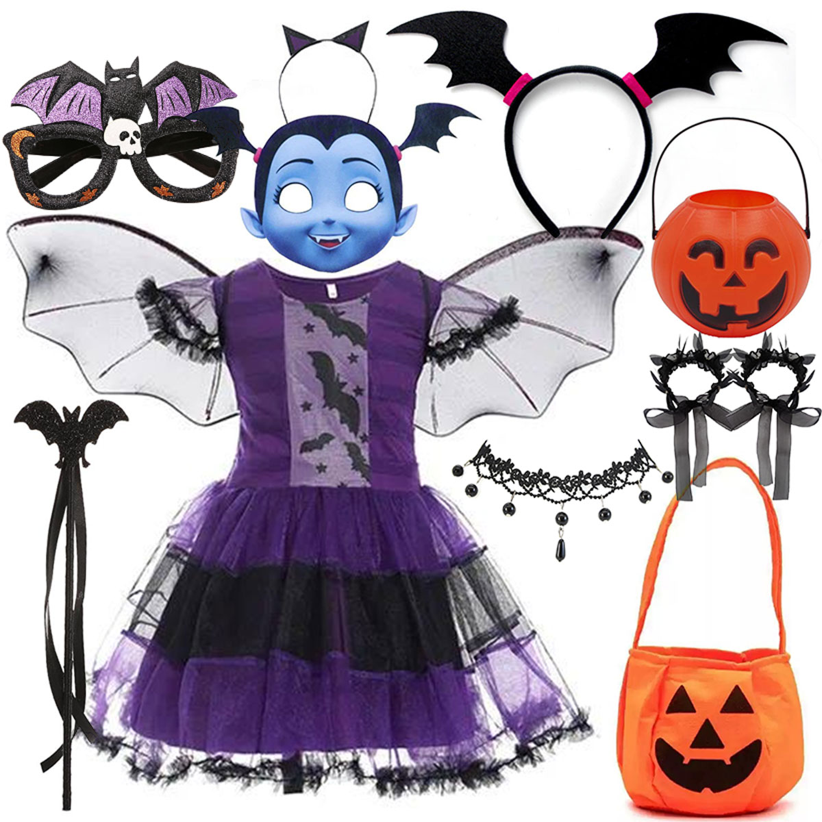 Girls Halloween Vampire Bat Co - Kids Face Mask review and price